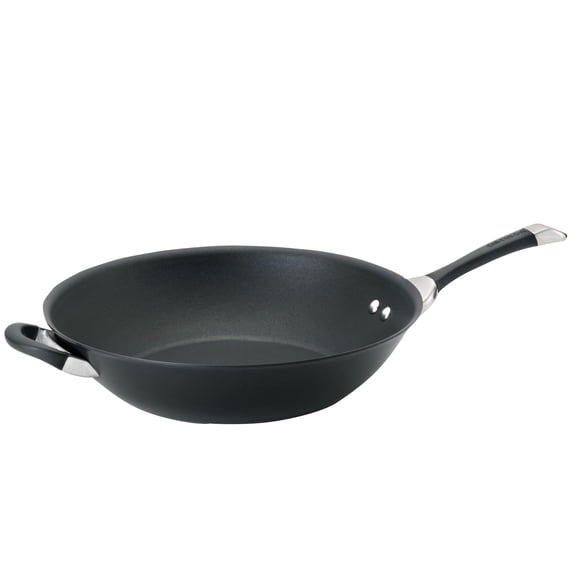 Circulon Symmetry Hard-Anodized Nonstick Induction Stir Fry Pan with Helper Handle, 14-Inch, Black