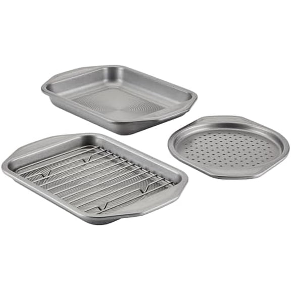 Circulon Total Bakeware Nonstick Toaster Oven & Personal Pizza Pan Baking Set, 4-Piece
