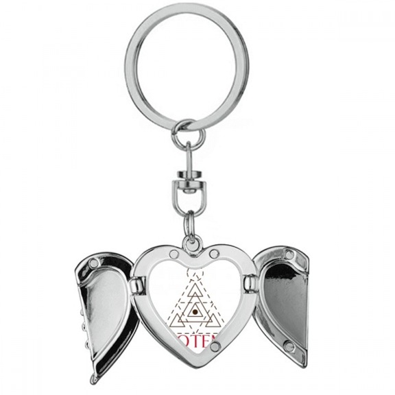Circumference Circular Triangular Heart Angel Wing Key Chain Holder