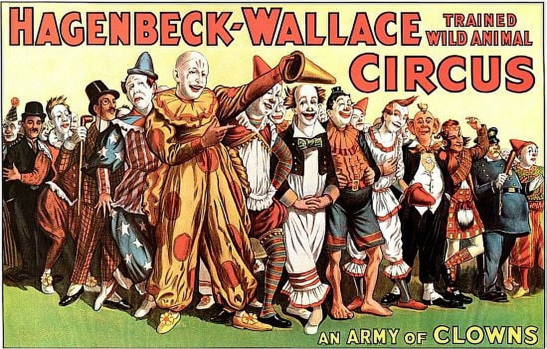 Circus An Army Of Clowns Canvas Art - (36 x 54)