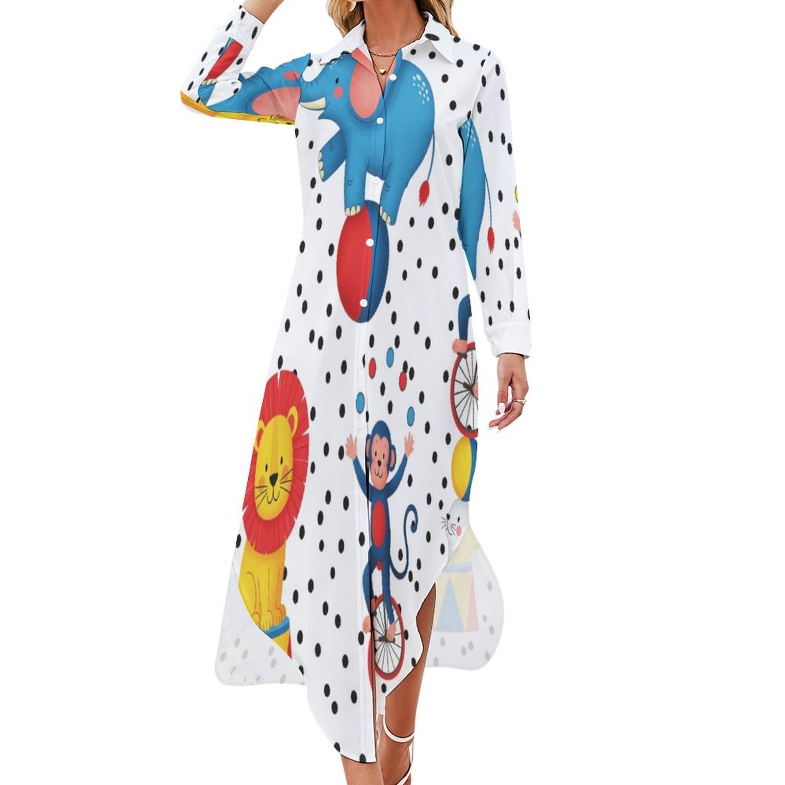 City Circus Half Zip Dress
