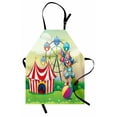 thumbnail image 1 of Circus Apron Illustration of a Clown Balancing Above an Inflatable Ball at the Carnival Print, Unisex Kitchen Bib Apron with Adjustable Neck for Cooking Baking Gardening, Multicolor, by Ambesonne, 1 of 3