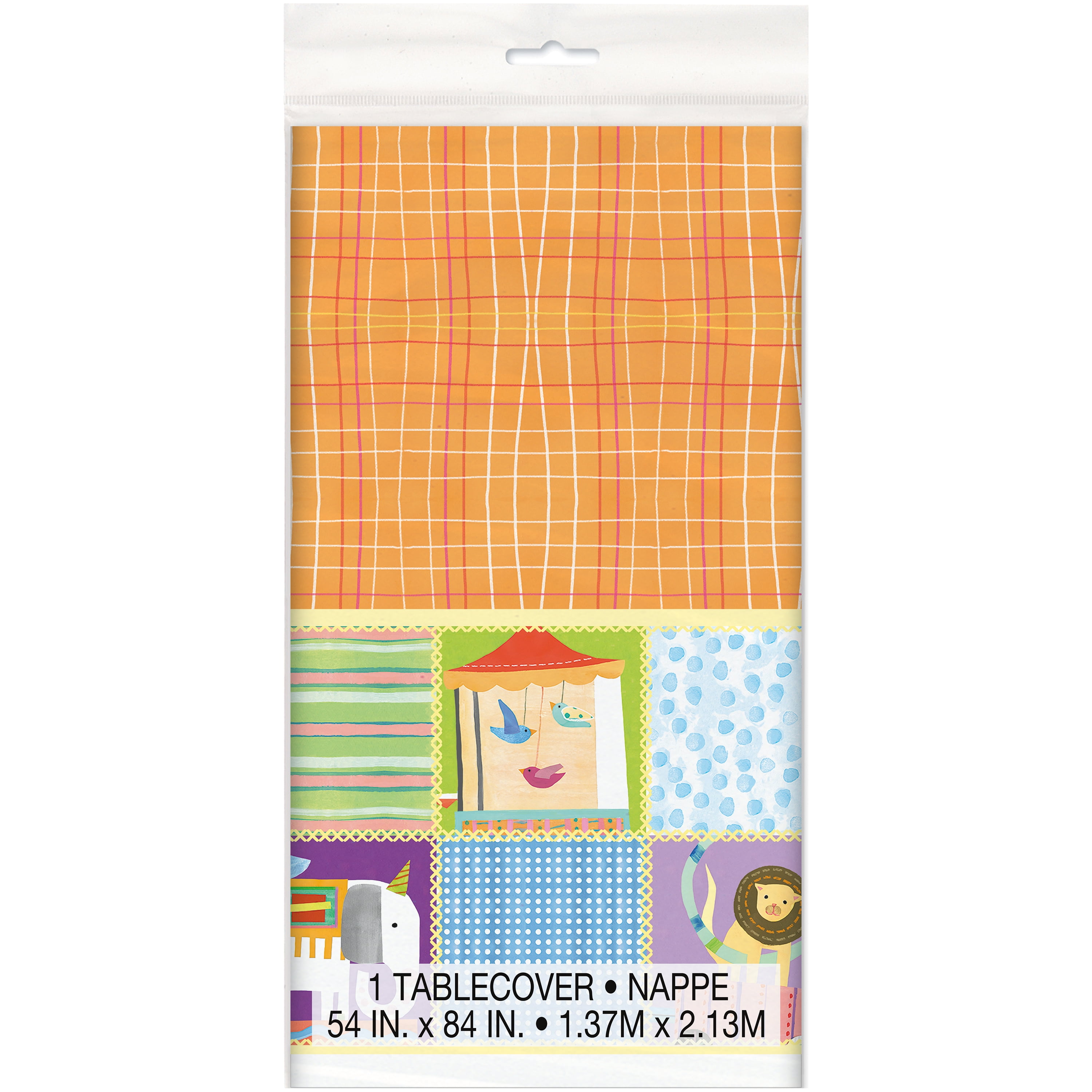 Circus Baby Shower Plastic Tablecloth, 84 x 54 in, 1ct