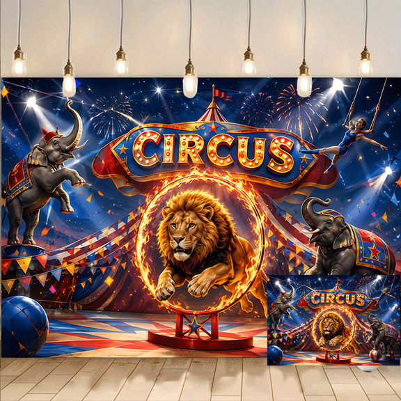 Circus Backdrop Birthday Party Background Photo Booth Banner