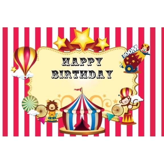Circus Backdrop Carnival Themed Birthday Party Photo Background Photography Booths Banner Decorations Supplies 7x5ft