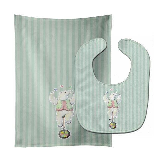 Circus Bear Baby Bib & Burp Cloth