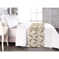 thumbnail image 1 of Circus Bed Runner, Funny Illustrated 2 Monkey Ride a Vintage Bicycle on Plain Background, Decorative Accent Bedding Scarf for Hotels Homes & Guest Rooms, Queen, Pale Camel Charcoal Grey, by Ambesonne, 1 of 3