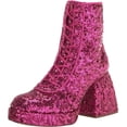 thumbnail image 1 of Circus By Sam Edelman Kia Sequin Dark Punk Pink Lace Up Side Zipper Ankle Boots (Dark Punk Pink, 6), 1 of 6