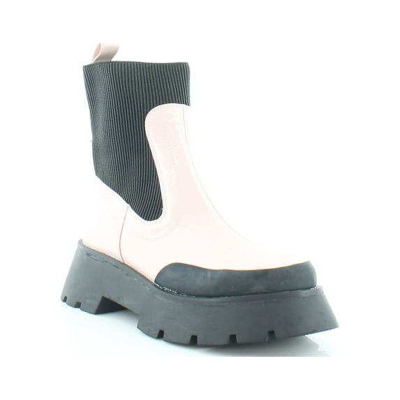 Circus By Sam Edelman Larissa White Rounded Toe Pull On Chunky Heel Ankle Boots (White, 8)