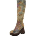 thumbnail image 1 of Circus By Sam Edelman Sandy Dark Moss Multi Pull On Knee High Platforms Boots (Dark Moss Multi, 7), 1 of 3