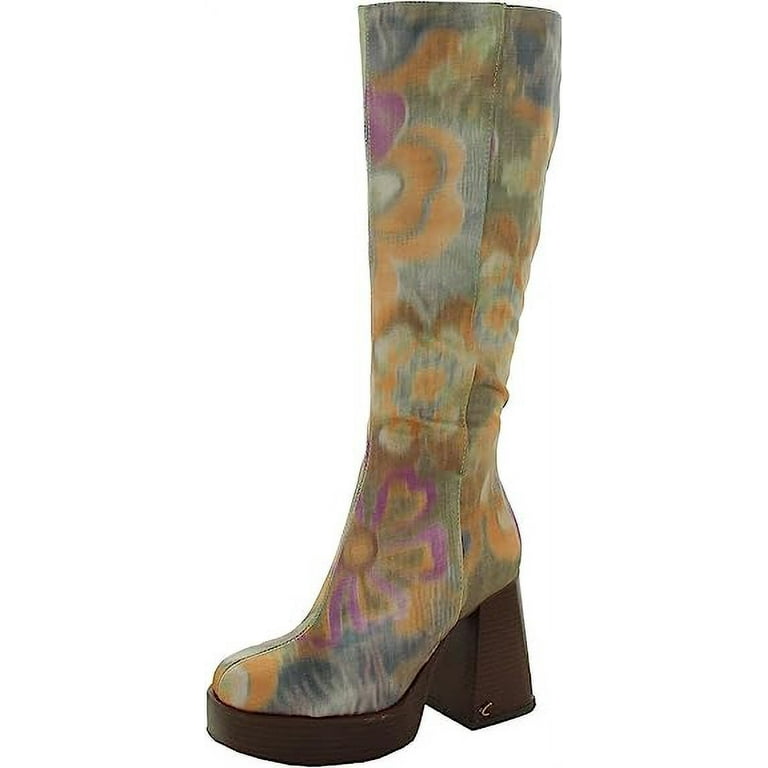 Circus By Sam Edelman Sandy Dark Moss Multi Pull On Knee High Platforms  Boots (Dark Moss Multi, 8)