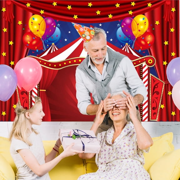 Circus Carnival Backdrop Banner,Carnival Theme Party Background,High Resolution Vinyl Photography Backdrop,Reusable Party Decoration,Trunk Or Treat Decor for Birthday Party Photo Booth Circus Event