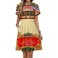thumbnail image 1 of Circus Carnival Invite Vintage Women's Dress Short Sleeve Summer Sundress Summer Women Clothes, 1 of 7