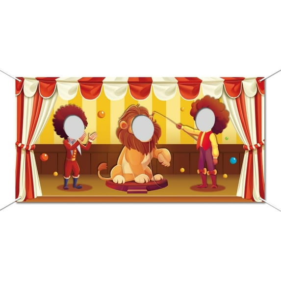 Circus Carnival Party Photo Backdrop Carnival Circus Party Decoration Animal Circus Photo Door Banner Circus Theme Photography Background for Carnival Party Games Supplies 70.9x35.4 Inch DIY Lion