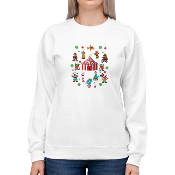 Circus Carnival Sweatshirt Women -SPIdeals Designs, Female Large