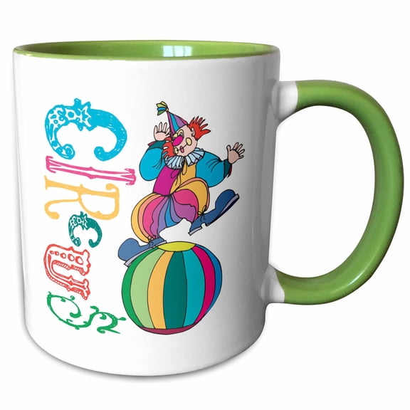 3drose, Circus Clown, 15oz Two-tone Green Mug