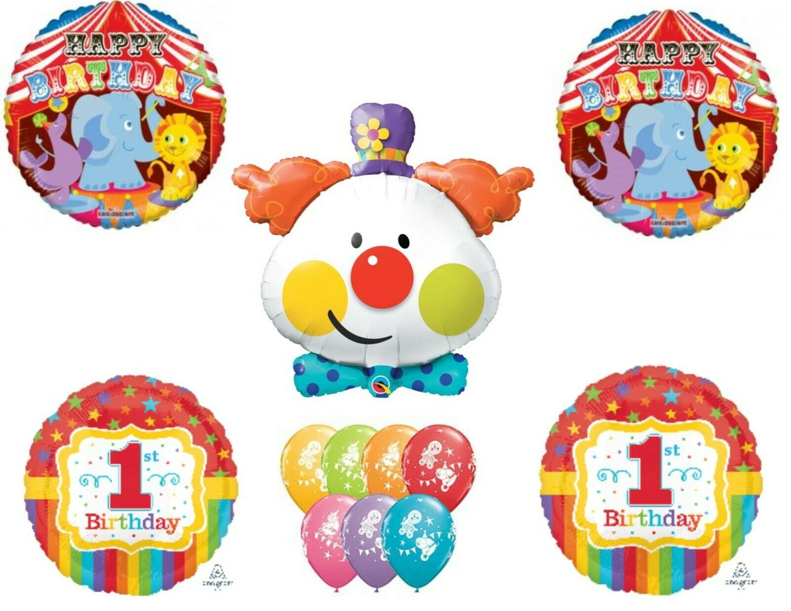 Circus Clown 1st Birthday Party Balloons Decoration Supplies First Lion Tiger