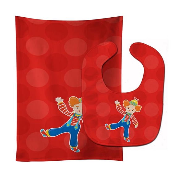 Circus Clown Baby Bib & Burp Cloth