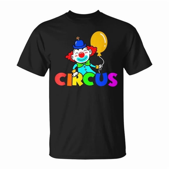 Circus Clown Costume Carnival Graphic Cotton T-Shirt Unisex Adult Soft Breathable Tee Casual Wear Comfortable Everyday Outfit, Size S, Color Black