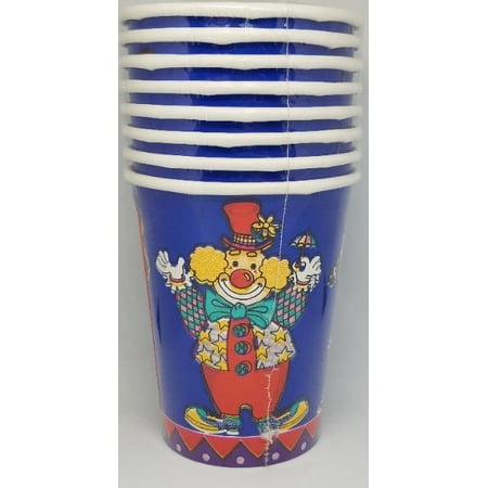 Circus 'Clownin' Around' 9oz Paper Cups (8ct)
