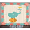 thumbnail image 1 of Circus Curtains 2 Panels Set, Grungy Background with Rays of Beams and Elephant Holding Plates Standing in Balance, Window Drapes for Living Room Bedroom, 108W X 96L Inches, Multicolor, by Ambesonne, 1 of 3