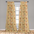 thumbnail image 1 of Circus Curtains 2 Panels Set, Retro Cartoon Circus Theme with Seal Holding Ball on His Nose in Balance and Others, Window Drapes for Living Room Bedroom, 56"W X 84"L, Multicolor, by Ambesonne, 1 of 5