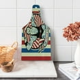 thumbnail image 1 of Circus Cutting Board, Nostalgic the Strong Man Tattoos and Muscles Star Fun Art Print, Decorative Tempered Glass Cutting and Serving Board, Wine Bottle Shape, Beige Red Blue, by Ambesonne, 1 of 1