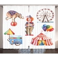 thumbnail image 1 of Ambesonne Colorful Curtains 2 Panel Set, Clown Circus, 108" x 84", Multicolor, 1 of 3