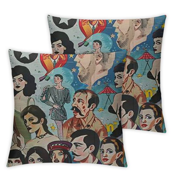 Circus Elephant Snake Star Circus Performer Psychic Fortune Teller Clown Throw Pillow Covers Pillowcases Home Pillow Protector for Men Women