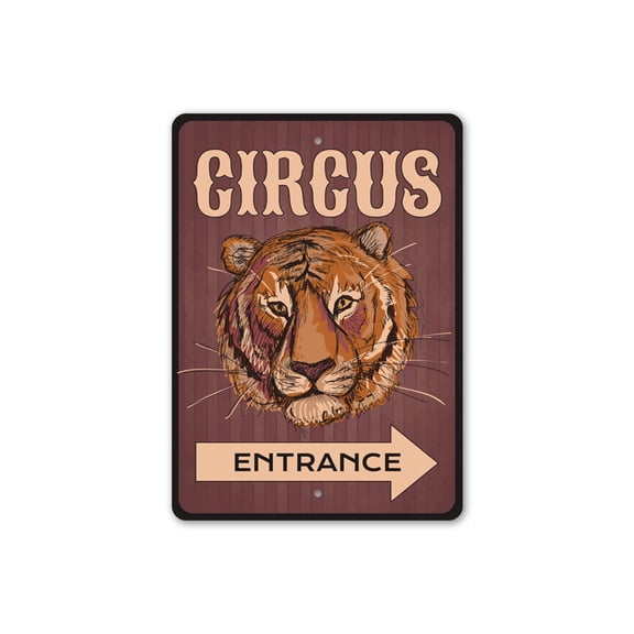 Circus Entrance Aluminum Metal Decor Sign - 10x14 inches