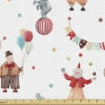 thumbnail image 1 of Ambesonne Circus Fabric by the Yard Upholstery, Watercolor Clowns, 1 Yard, White Multicolor, 1 of 4