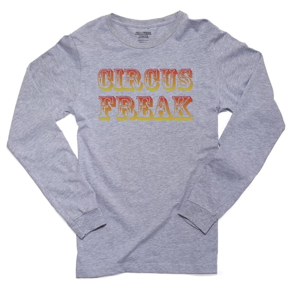 Circus Freak - Trendy Red & Yellow Circus Fade Men's Long Sleeve Grey T-Shirt