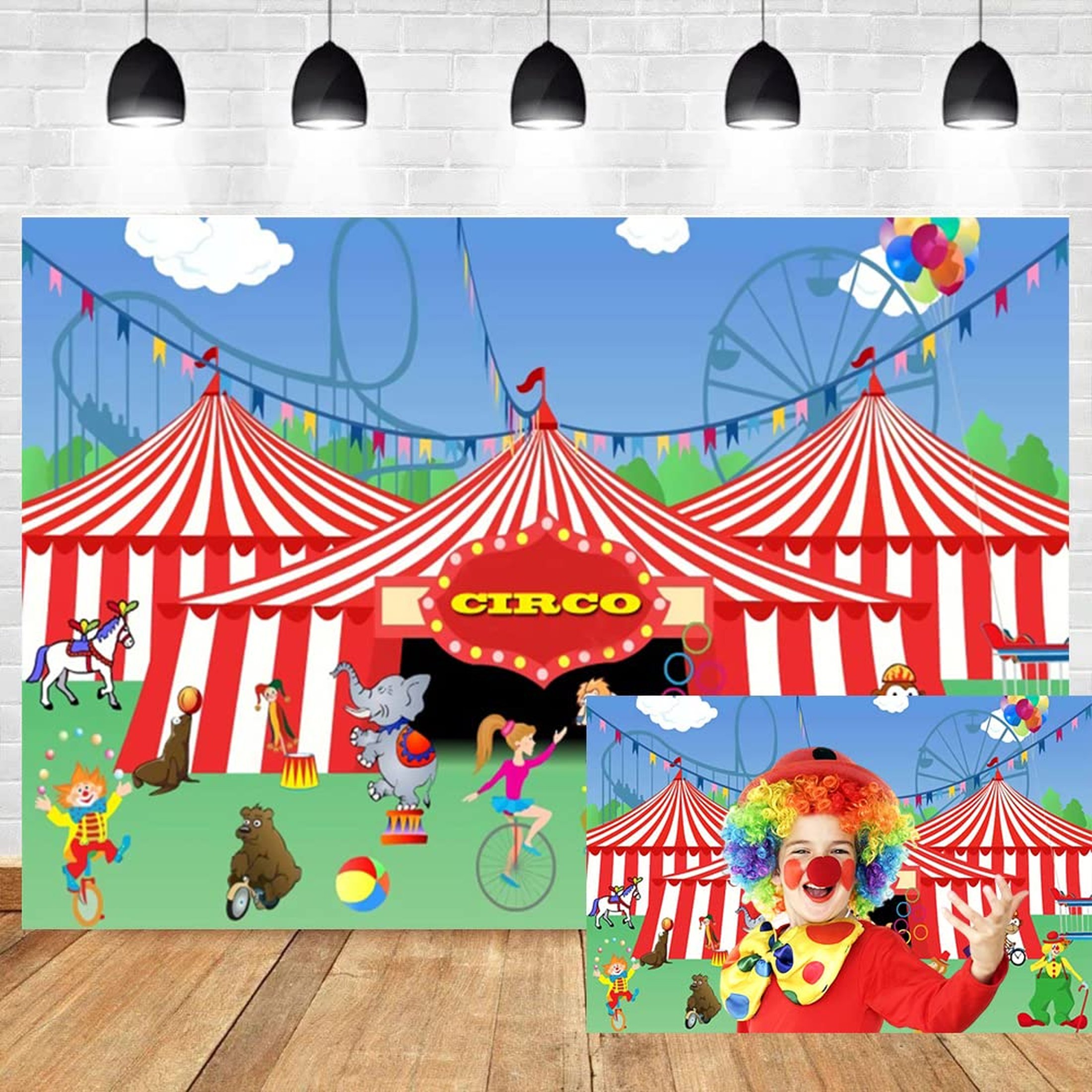 Circus Fun Zone Backdrop - Big Top Tent Playground Theme for 1st ...
