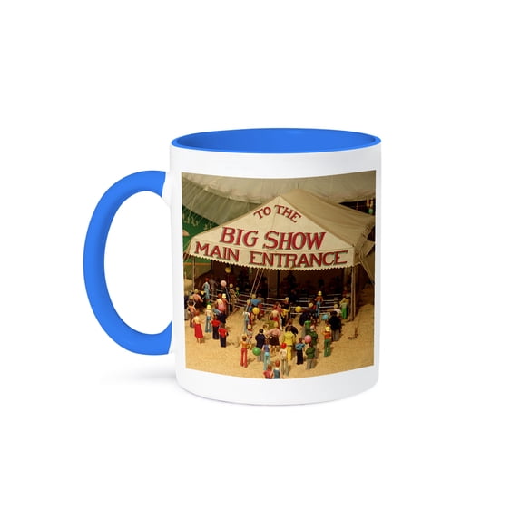 3dRose, Circus In Town, 11oz Two-Tone Blue Mug