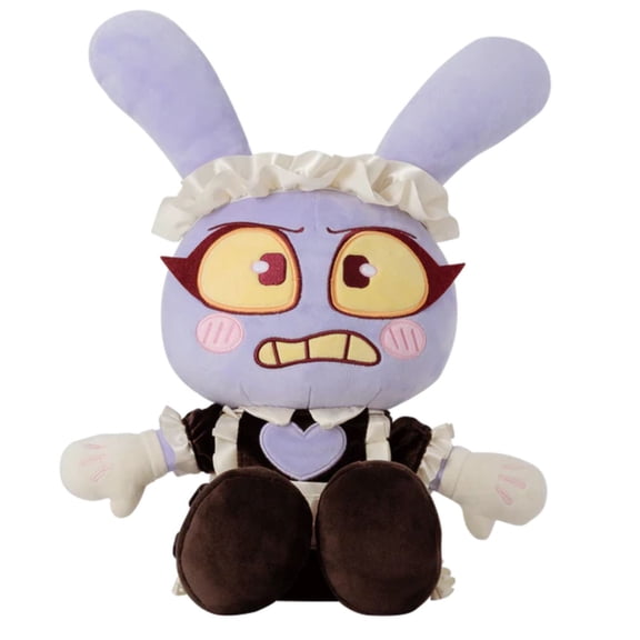 Circus Jax Plush , Maid Bunny Stuffed Plush Doll, Purple Long Ears Cartoon Rabbit Plushie with Maid Outfit, Soft Fluffy Animal Toy Gift for Anime Fans