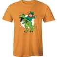 thumbnail image 1 of Circus Joker Riding on T-rex Dinosaur Funny Short Sleeve Crew Neck Men's T-Shirt, 1 of 4