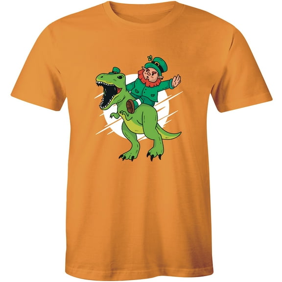 Circus Joker Riding on T-rex Dinosaur Funny Short Sleeve Crew Neck Men's T-Shirt