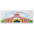 thumbnail image 1 of Circus Kitchen Mat, Striped Strolling Marquee Tent Flag Art Holiday Leisure Time Fun Print, Plush Decorative Kitchen Mat with Non Slip Backing, 47" X 19", Multicolor, by Ambesonne, 1 of 1