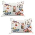 thumbnail image 1 of Circus Knitted Quilt Pillowcover Set of 2, Festive Fun Elements Clown Balloons Ice Cream Cart Watercolor Illustration, Standard Queen Pillow Sham Bedroom, 30" x 20", Multicolor, by Ambesonne, 1 of 1