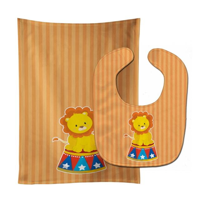 Circus Lion Baby Bib & Burp Cloth