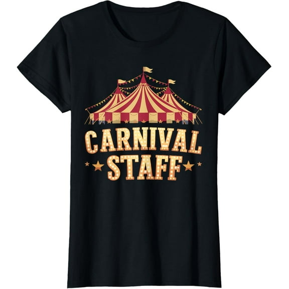 Circus Matching Carnival Staff T-ShirtMen and women, Black T-shirt, size: Extra large