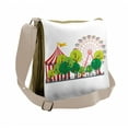 thumbnail image 1 of Circus Messenger Bag, Circus Carnival Scene, Unisex Cross-body, by Ambesonne, 1 of 2