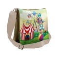 thumbnail image 1 of Circus Messenger Bag, Clown Inflatable Ball, Unisex Cross-body, by Ambesonne, 1 of 1