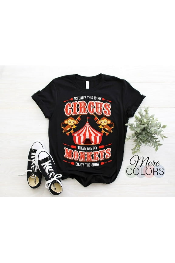 Circus Monkeys Staff Costume T-shirt, Carnival Vintage Shirt, Clowns & Ringmaster Birthday Gift, Kids Party Tee