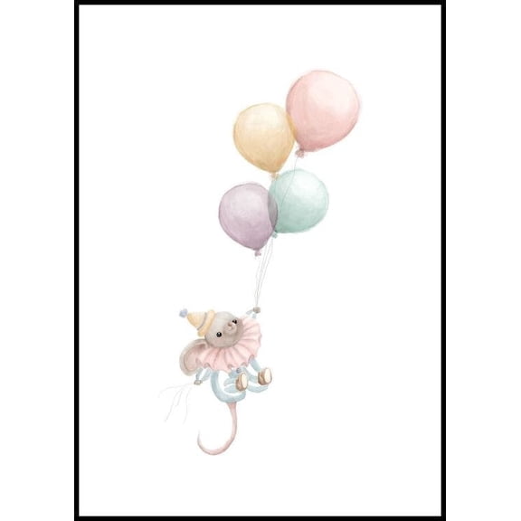 Circus Mouse Poster Wall Art, Modern Wall Decor For Living Room Bedroom, 8x12 UNFRAMED