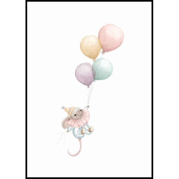 Circus Mouse Poster Wall Art, Poster Only