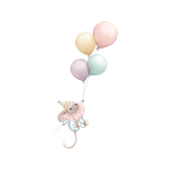 Circus Mouse Print Wall Art, Modern Wall Decor For Living Room Bedroom, 8x12 UNFRAMED