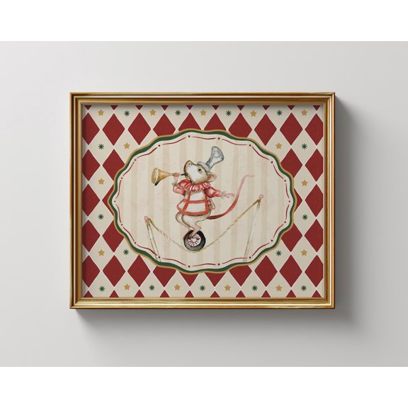 Circus Mouse Serene Farmhouse Peaceful Scenic Playful Contemporary Portrait Decor
