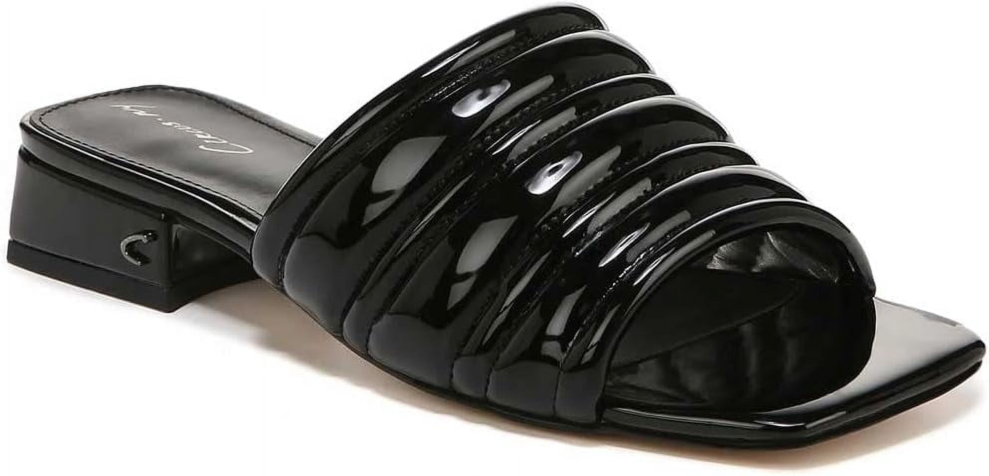 Circus NY Women's Marlie Slide Sandal - Chunky Wedge Mule With Square Toe, Soft Nappa Leather