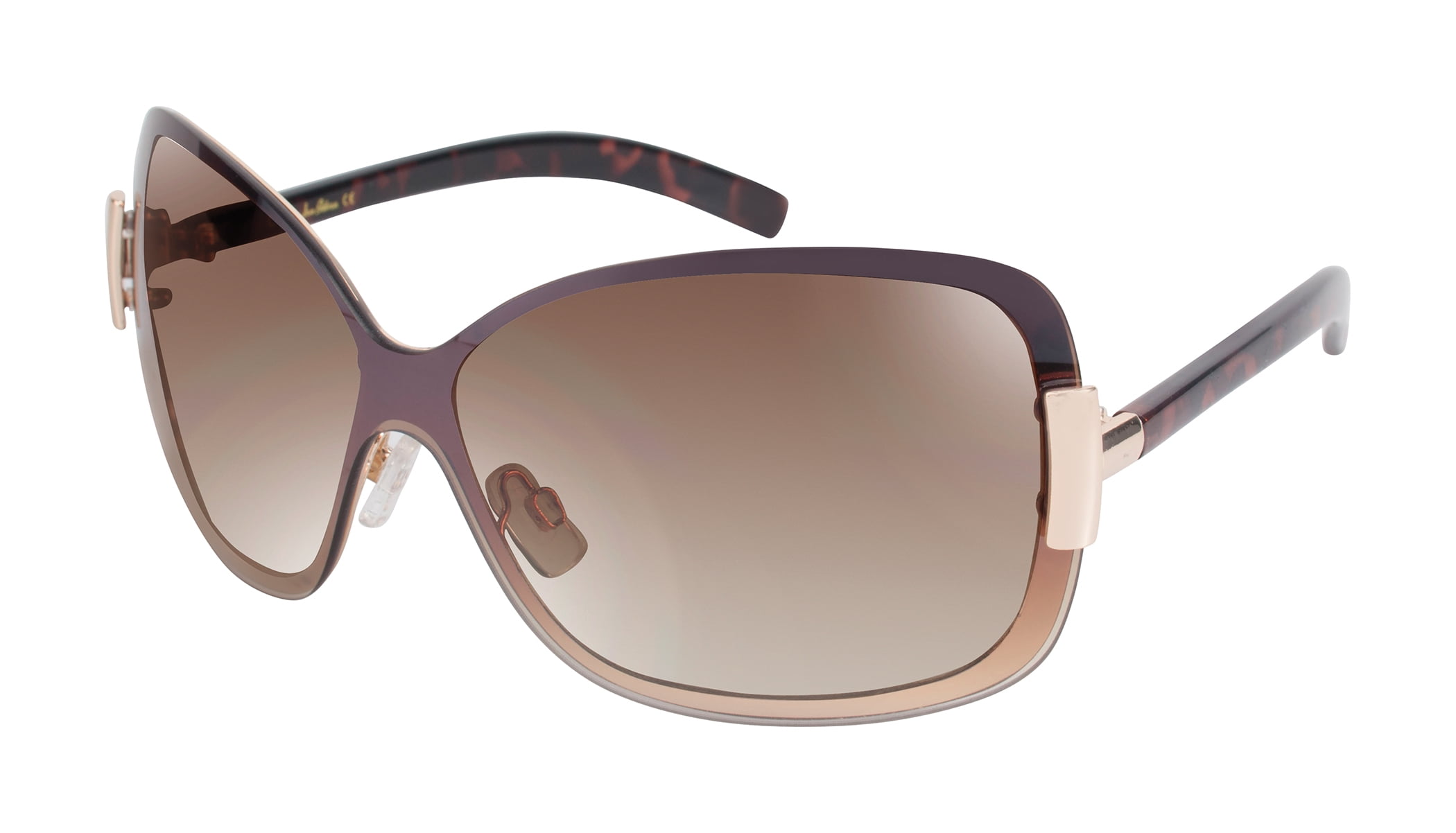 Circus NY by Sam Edelman Women's CC201 Metal Shield UV400 Protective Rectangular Fashion Sunglasses, 132mm